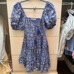 Blue pattern Zara dress Size XS